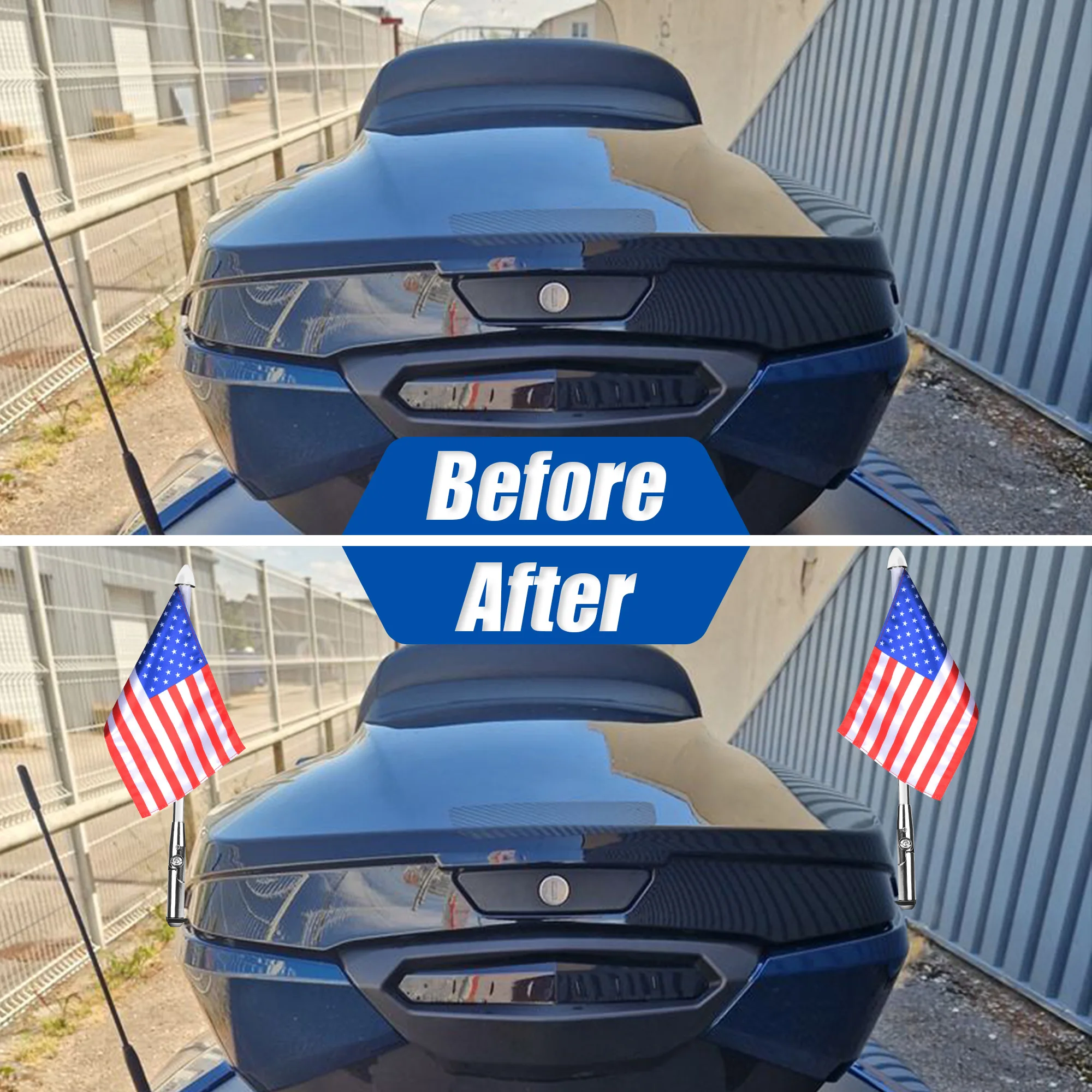 Motorcycle Flags Trunk Flagpole Bracket Aluminum Foldable Flag Pole Mount Kit for Can-Am Spyder F3-Limited 2017-2023 Spyder RT