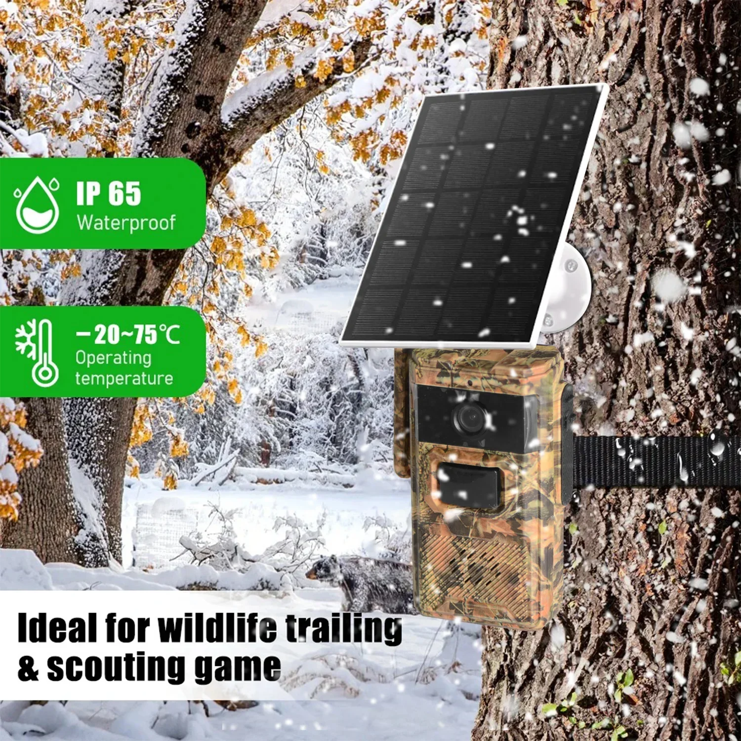 EU 4G LTE Cellular Sim Card 2K Battery Solar Outdoor Waterproof Hunting Trail PIR Motion Night Vision Wildlife Camera Ucon APP