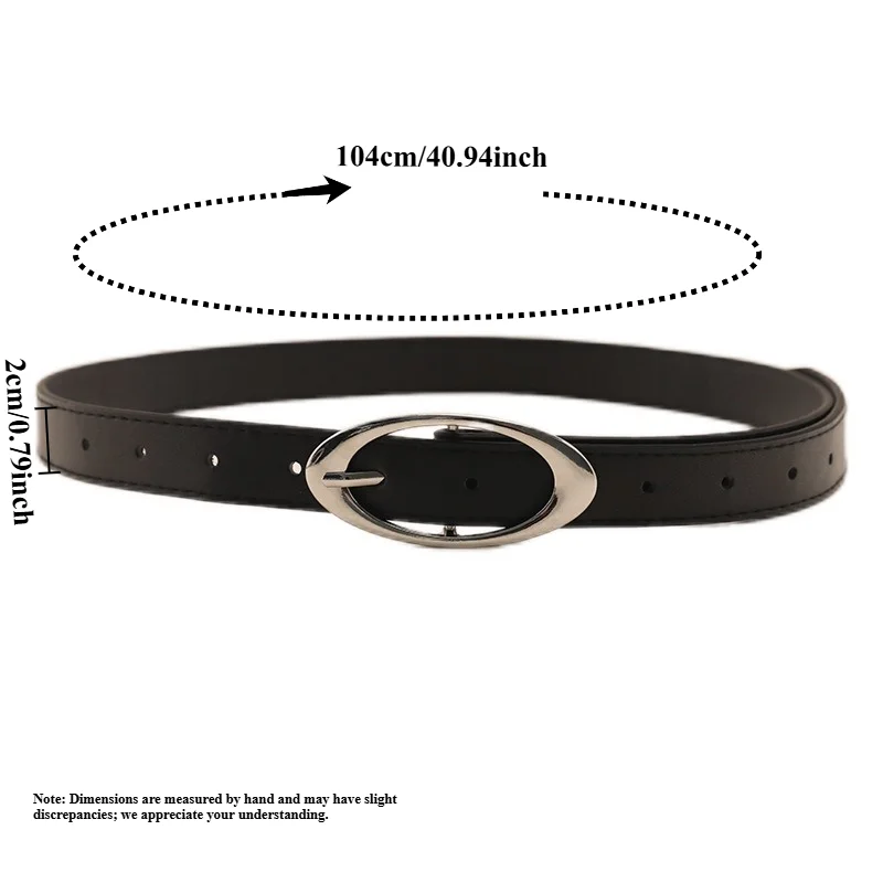 Simple Korean-Style Versatile Women’s Belt – New Arrival Trendy High-End Niche-Style Belt with Irregular Oval Decorations