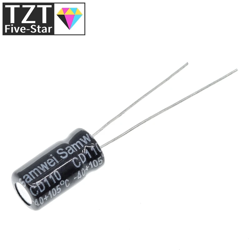 50/100 قطعة جودة عالية 25V220UF 6*12 مللي متر 220 فائق التوهج 25V 6*12 مُكثَّف كهربائيًا