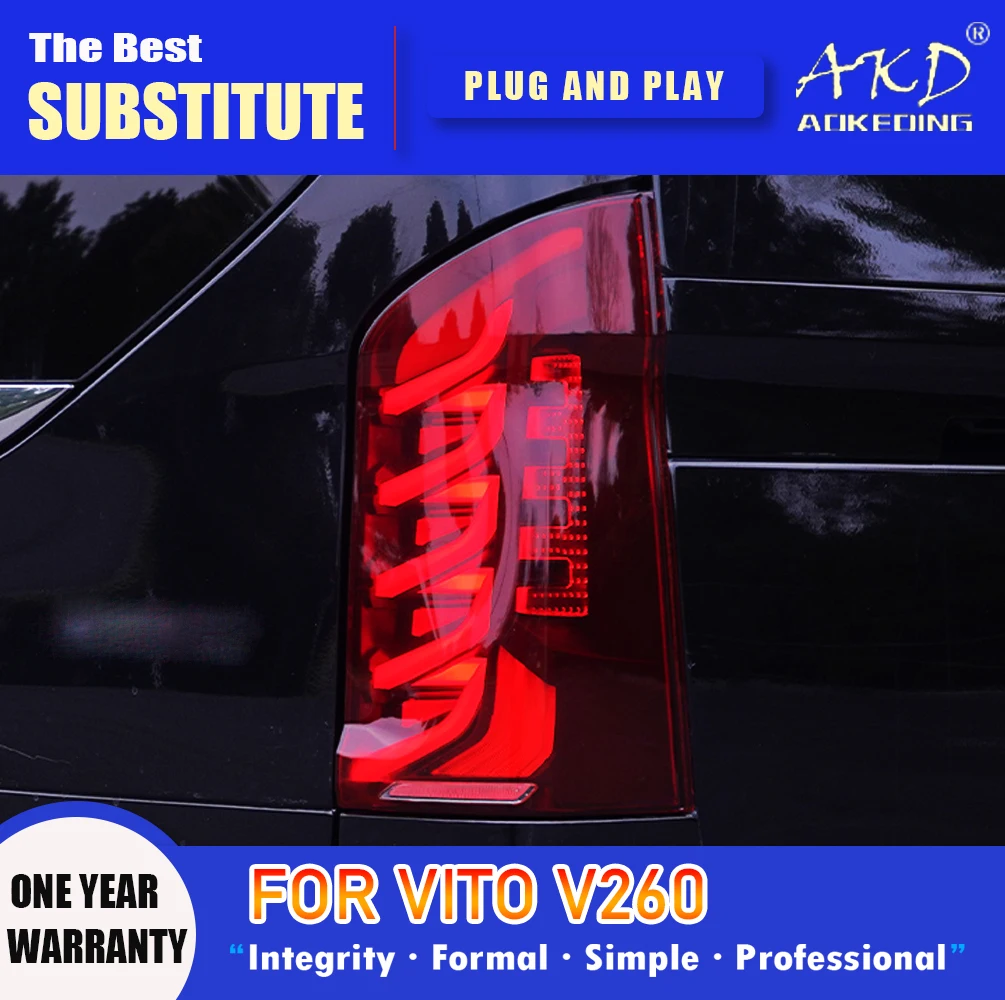 

AKD Tail Lamp for Vito W447 LED Tail Light 2016-2021 V260 Rear Fog Brake Turn Signal Automotive Accessories