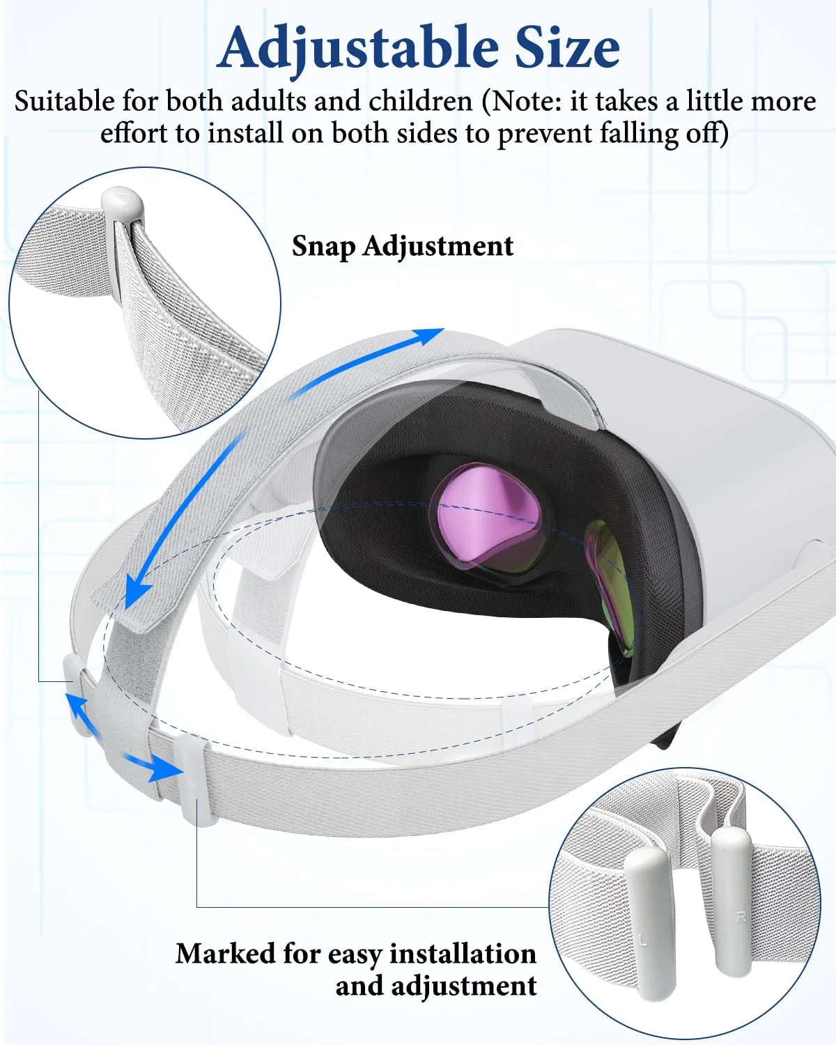 Kopfband für Oculus Quest 2-Headset, Ersatz-Kopfband, kompatibel mit Meta Quest 2 Headstrap und Oculus Quest 2 – Detail 11