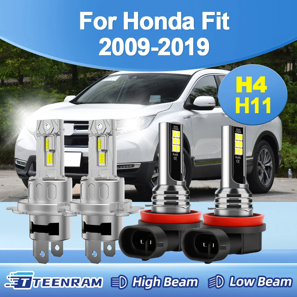 

Для Honda Fit 2009-2019 H4 дальнего/ближнего света H11 светодиодные противотуманные фары DC12V-24V 12000LM 3570 CSP беспроводной с вентилятором мини-лампа