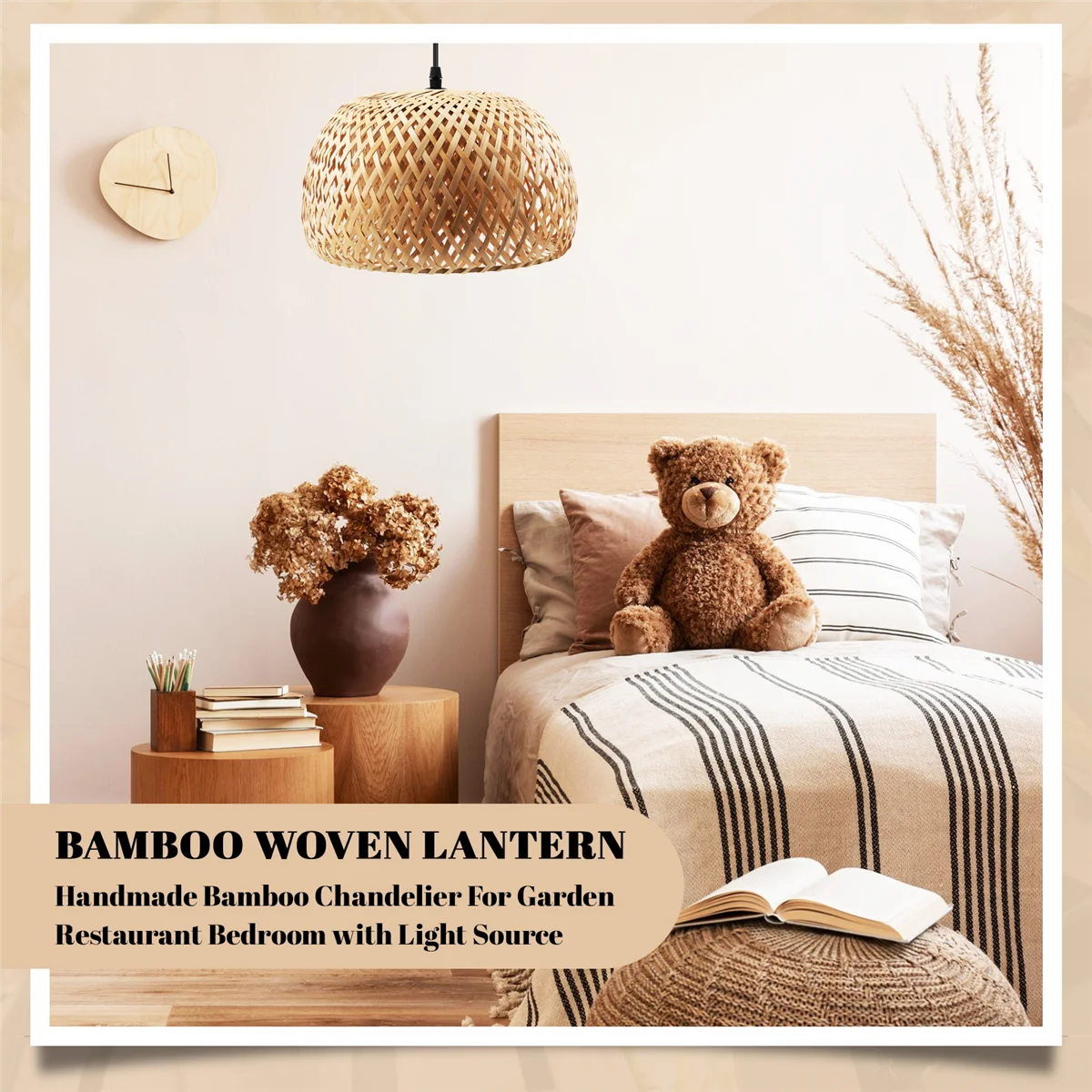 Iluminação rattan lâmpada artesanal lustre de bambu retro café bar lounge para jardim restaurante quarto com fonte luz