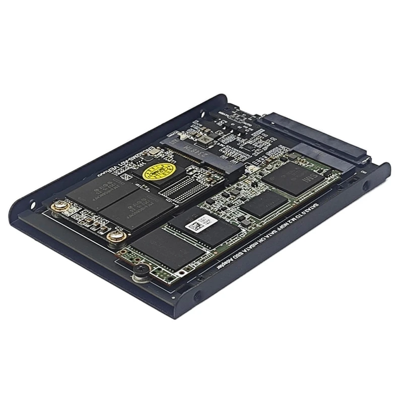 SSD Case Enclosure M2 SATA + MSATA To SATA3.0 6Gb Adapter Riser Card Board With Metal Socket Support M.2 SATA SSD