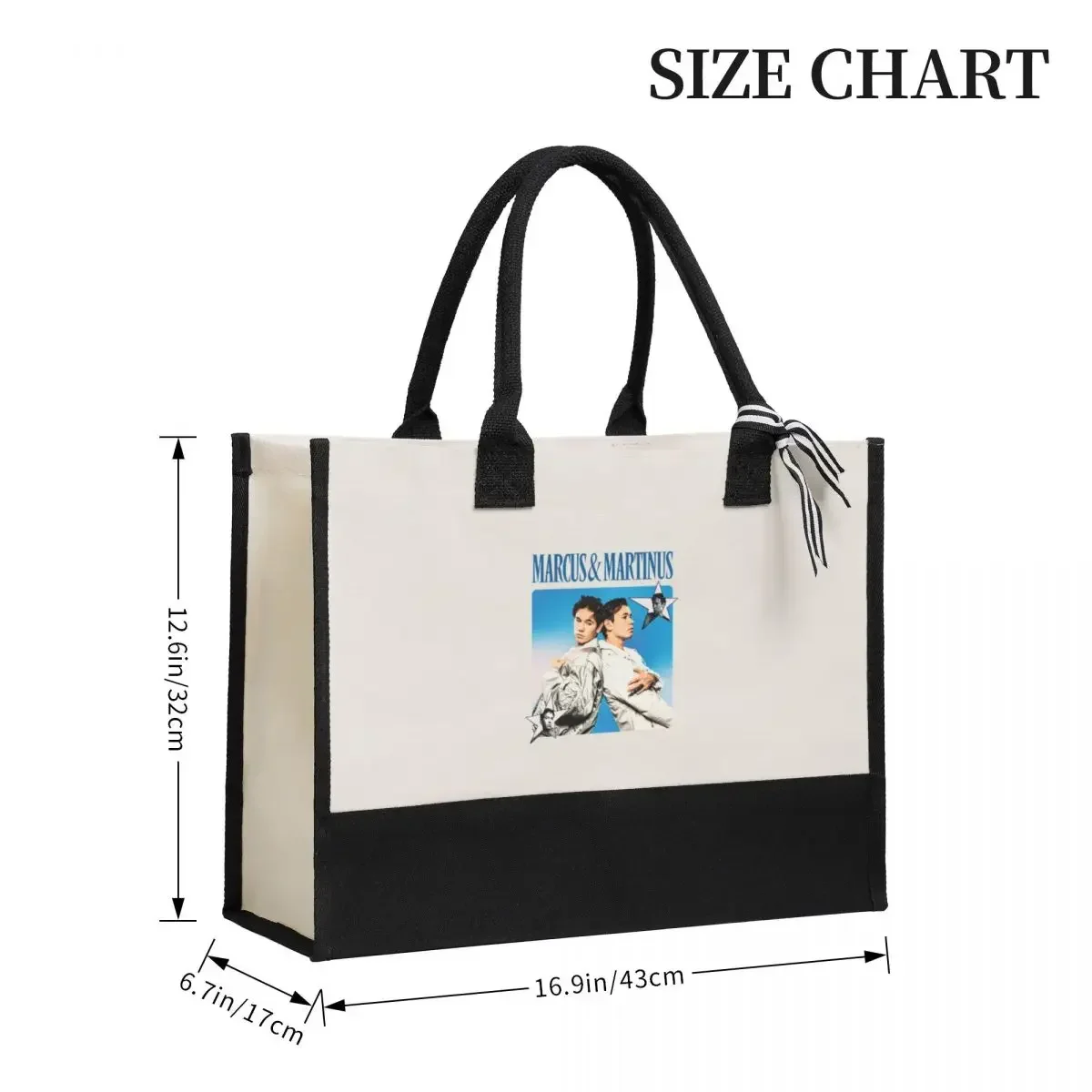 Canvas Gift Shopping Bag Marcus & Martinus Unforgettable Song Contest 2024 Canvas Large Capacity Bag Customizable