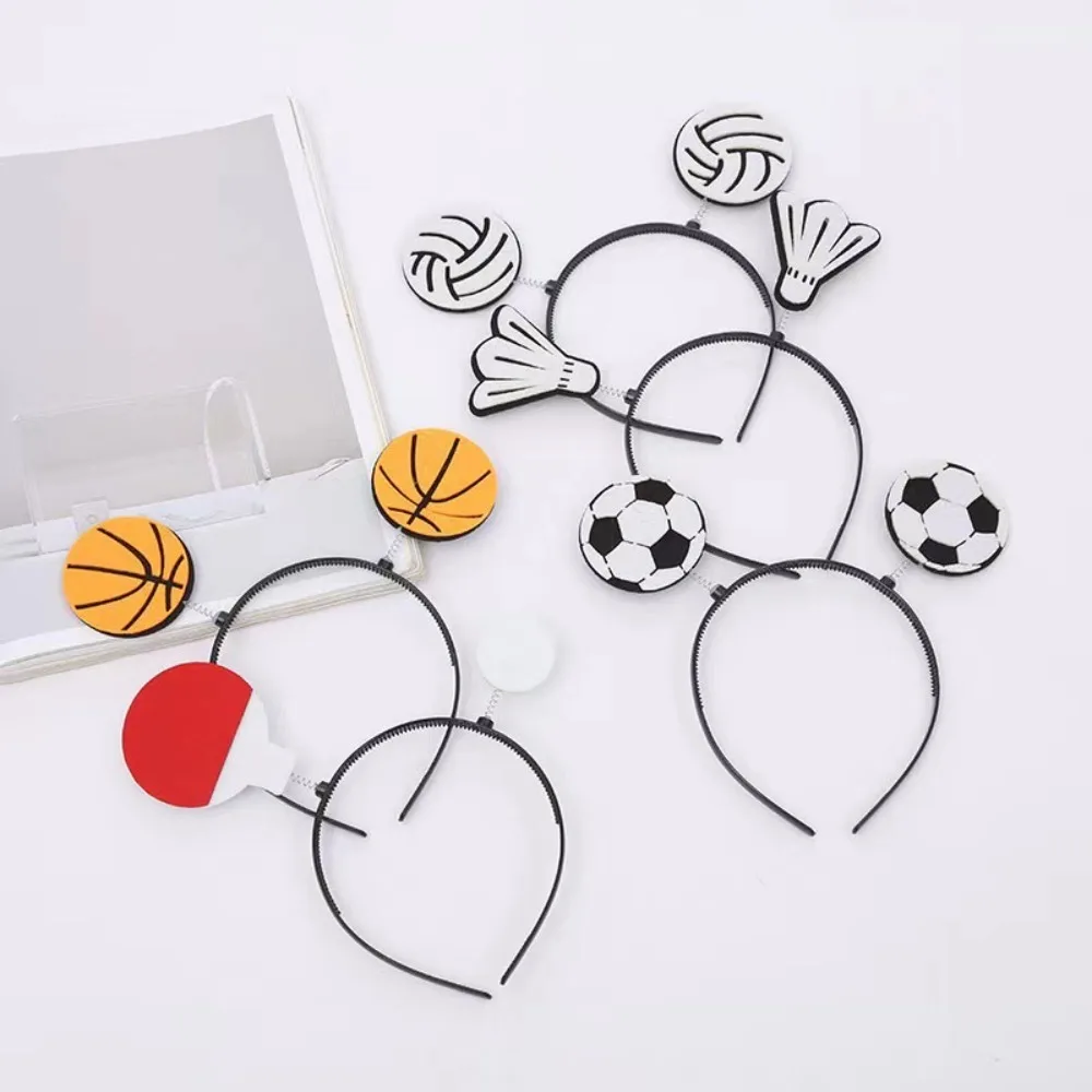 Plastic Soccer Cheer Hair Bands European Cup Badminton Spring Headband Basketball Table Tennis Sport Hair Hoops Competition