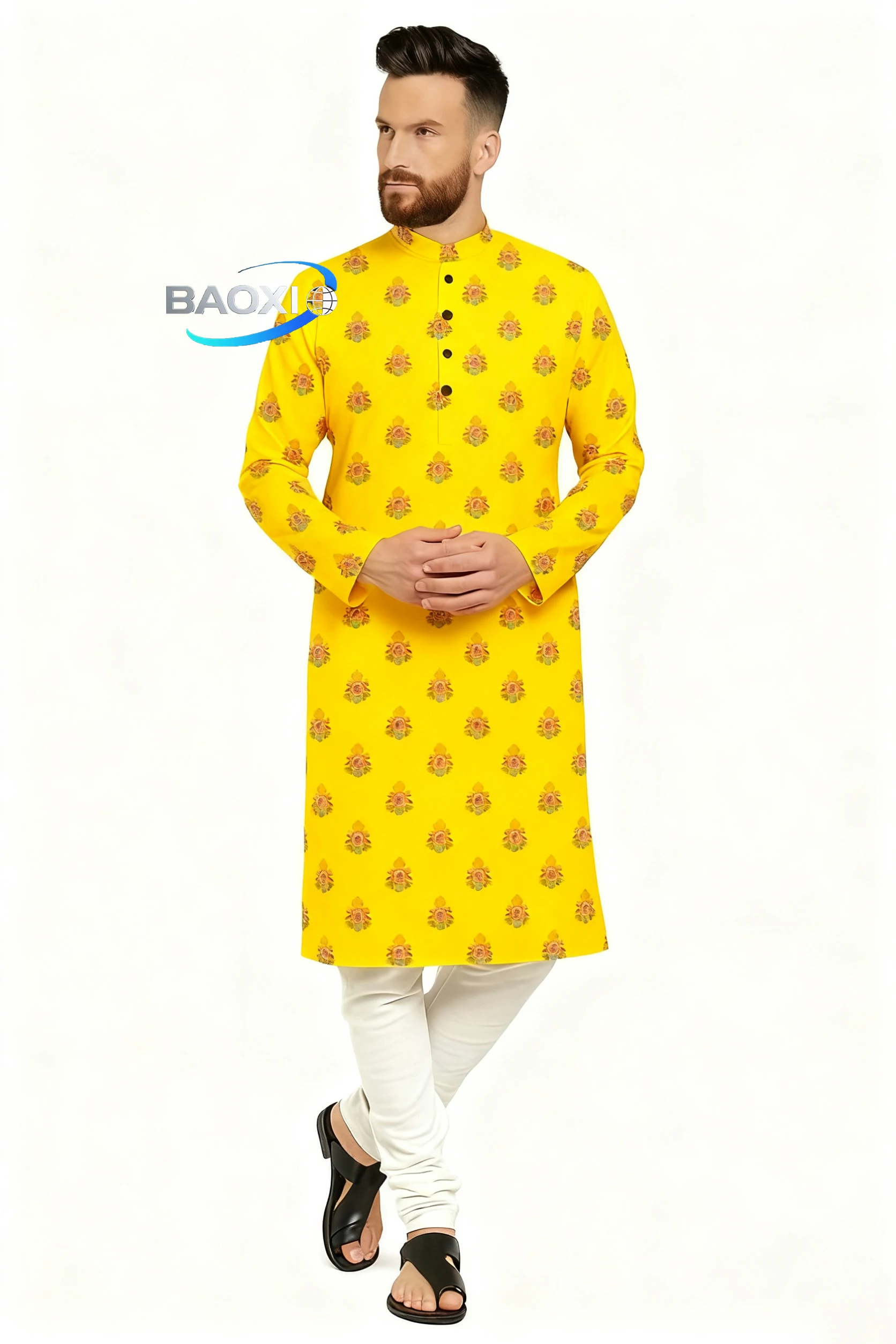 Kurt men's printed pattern kurta vardha fashionable and comfortable fit long robe suitable for all occasions2026