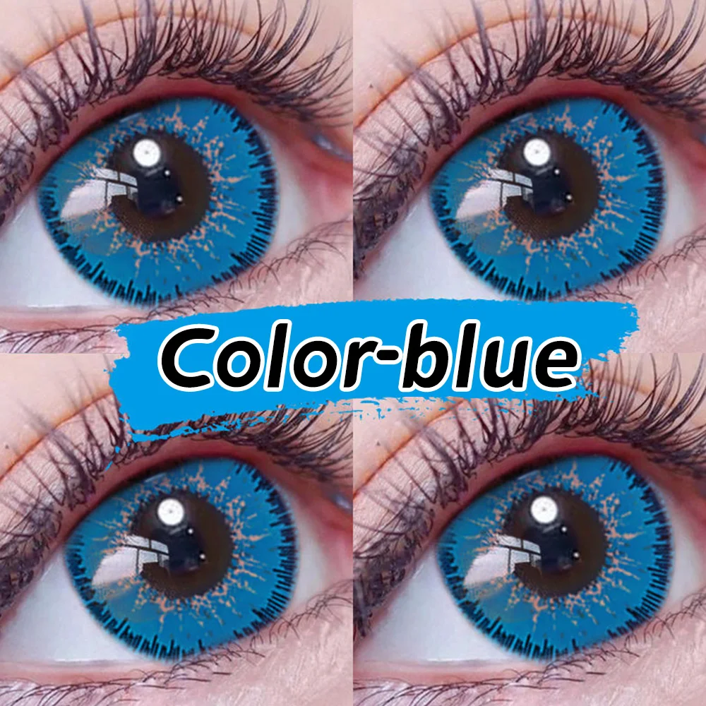 OVOLOOK-Anime Lenses 10 Color Contact Lenses for Eyes Big Eye Lenses Blue Red Green Pink Purple Lenses Yellow Eye Lenses Yearly