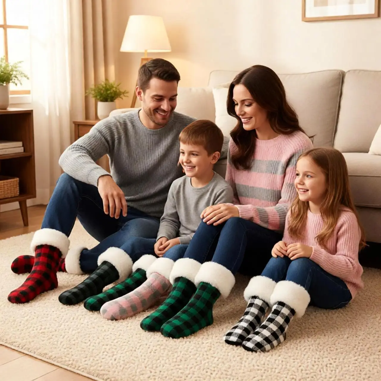 Thickened Warm Winter Non-slip Floor Socks Women Snow Socks Sleep Carpet Socks Slippers Socks Fuzzy Velvet Boot Unsiex Home Wear