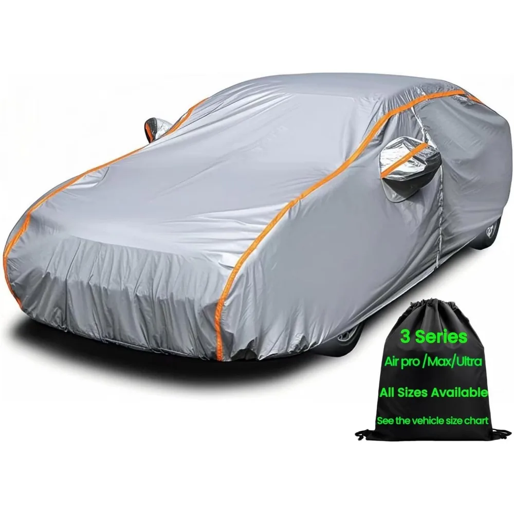

All-Weather Waterproof Car Cover with Snow Protection, Fits Sedans 186" to 194", Includes Storage Bag