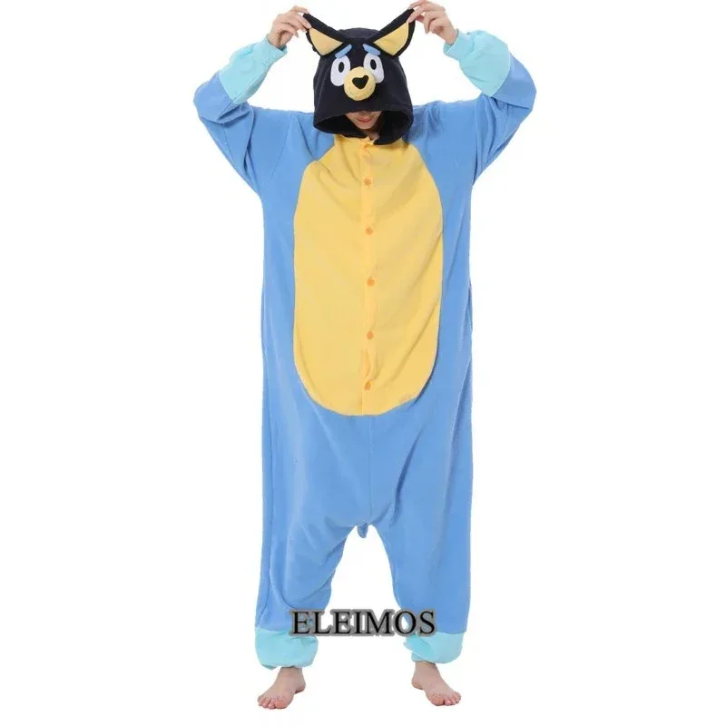 

qq 123ELEIMOS Kigurumi Animal Adults Cartoon Blue Dog Onesies Pajama Halloween Costumes Cosplay Jumpsuit Christmas Gift