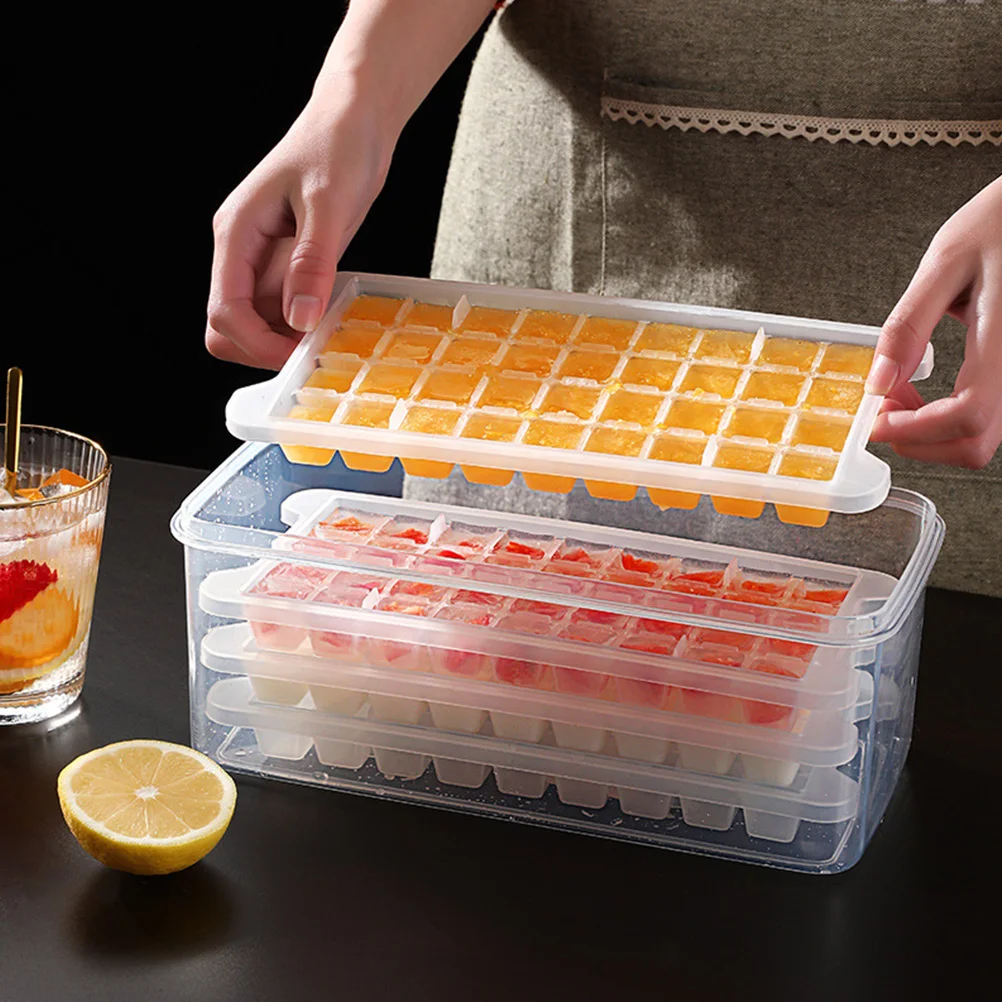 

Premium Ice Cube Mold with Storage Box Reusable BPA Free Plastic DIY Ice Making Tray for Whiskey Cocktails Summer Drinks Freezer