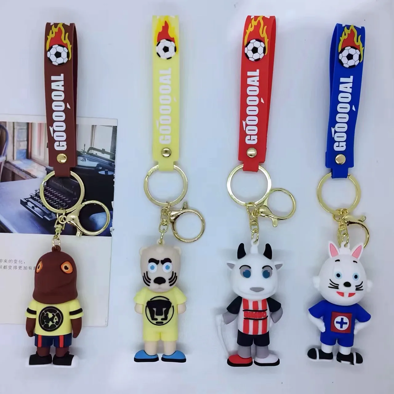 

New Cross Border Creative Cartoon Football Baby Keychain Bag Car Keychain Accessories Gift Wholesale Toys Anime Cartoon Frind