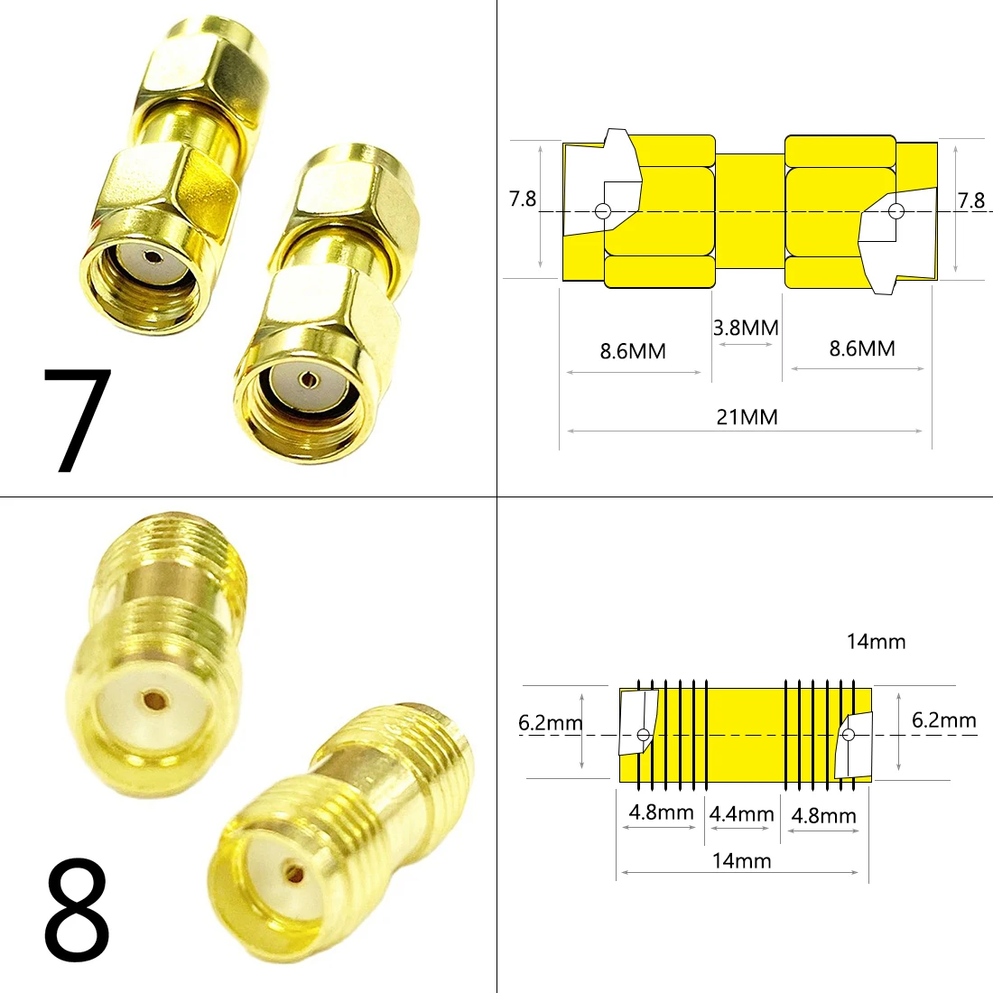 Dexmrtic 1Pc Sma Mannelijk/Vrouwelijk Rf Coax Adapter Connector Rechte Rechte Hoek T Type Splitter Goudplated Nieuwe Groothandel