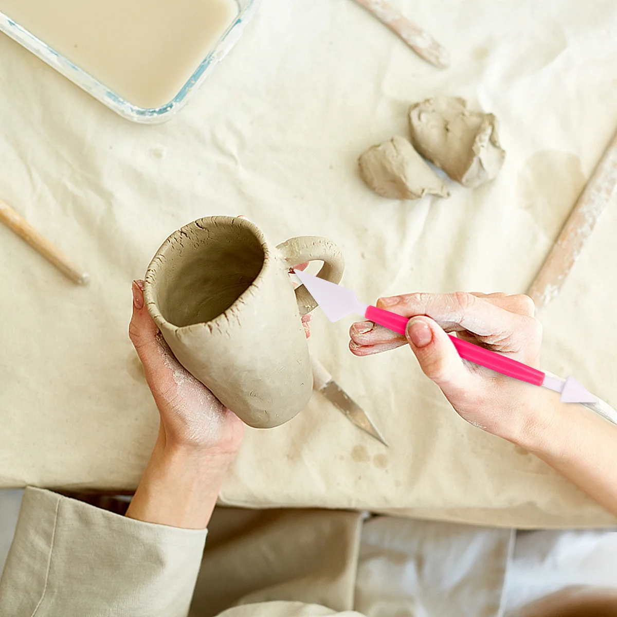 

3Sets Clay Sculpting Tools Pottery Plastic Carving Molding Shaping Tools Ideal for Clay Crafting and Handicrafts