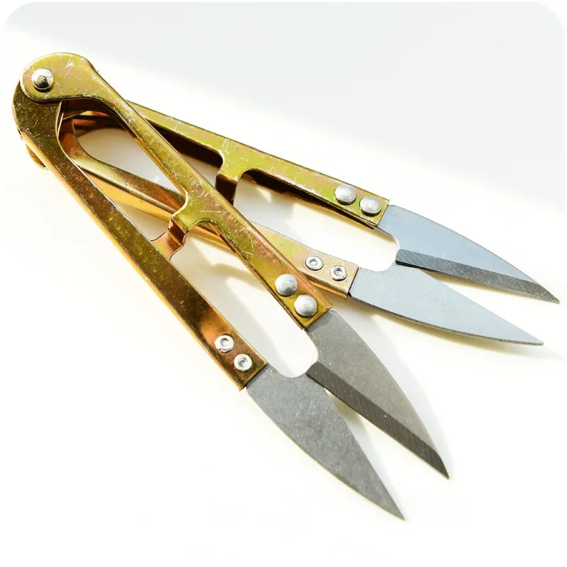 

Home Gold Sewing Yarn Small Nail-Scissor Stainless Steel U-Shaped Scissors Cross Stitch Thread Scissors Tool