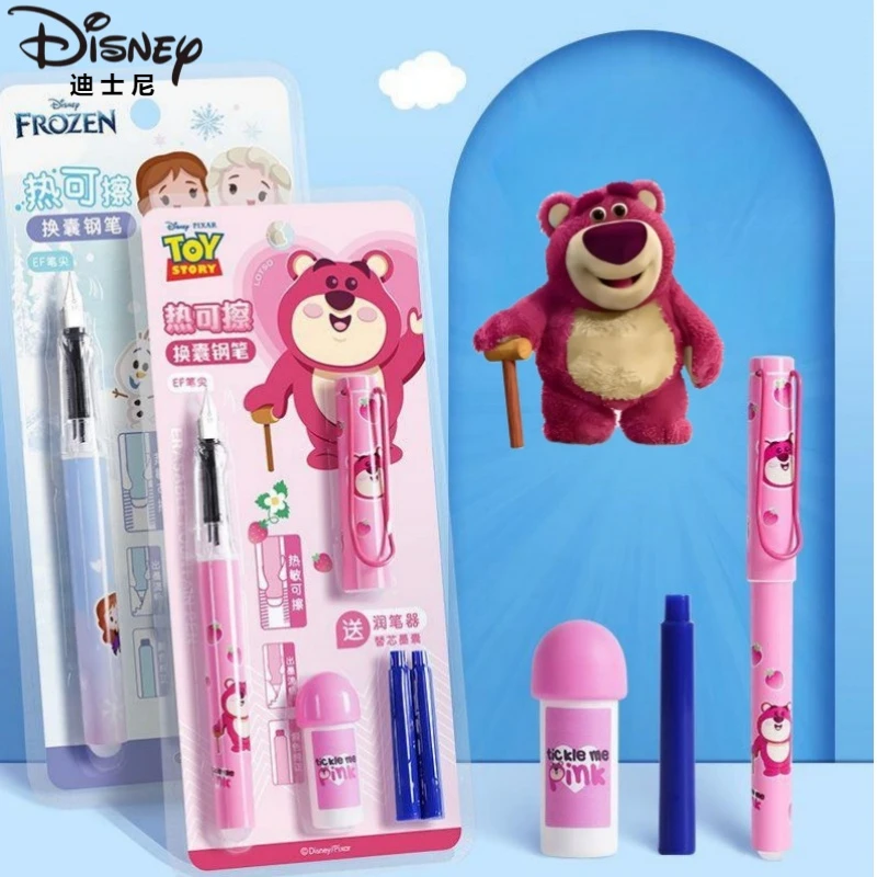 Disney Lotso Elsa cute creative kawaii student erasable pen personalized anime movie character cartoon replaceable ink bag pen