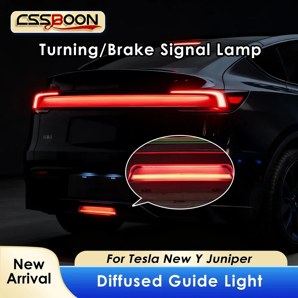 Reflective Safety Navigation Light for Tesla Model Y Juniper 2025 Night Warning Guide Light Turning Brake Lamp Accessory