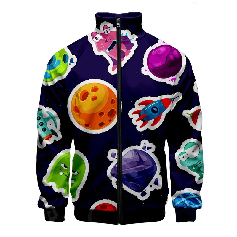 

Extra-terrestrial Print Zipper Hoodies Sweatshirts 3D Printed Jackets For Men Women Clothing Casual Fashion Lapel Kids Coat Tops