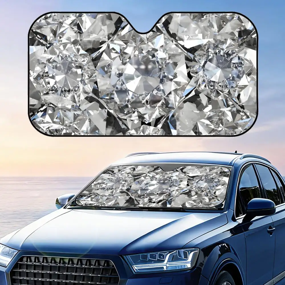 

Солнцезащитный козырек с алмазной текстурой, многоразовый, из алюминиевой фольги, для защиты от УФ-излучения и теплоизоляции, складной, для лобового стекла