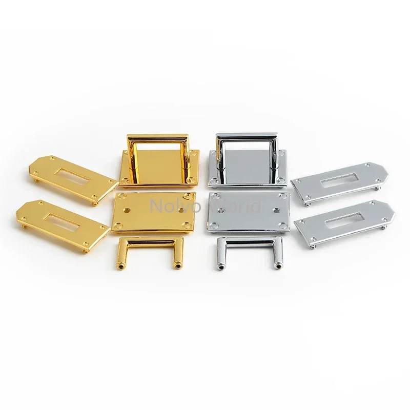 1/4/10Sets Metal Clasp Lock For Women Handbags Shoulder Bags Closures Snap Clasps Plates Buckle Turn Twist Locks DIY Accessories