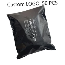 50 100 pcs custom logo plastic clothing mailer poly black t shirt big mailing courier post shipping bag black white