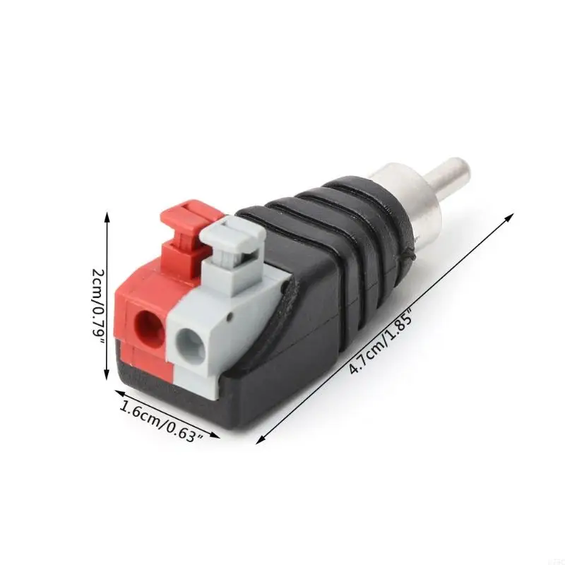 U75C Speaker Wire A/V Cable to o Male RCA Connector Adapter Press Terminal