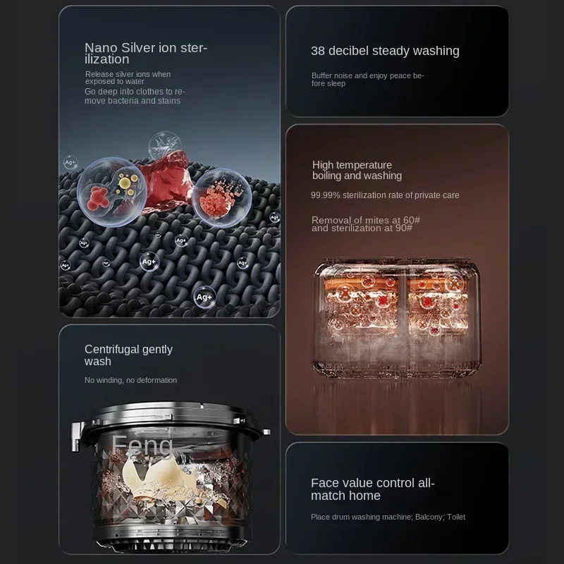 OPING underwear mini washing machine automatic household small sock washing machine high temperature boil washing