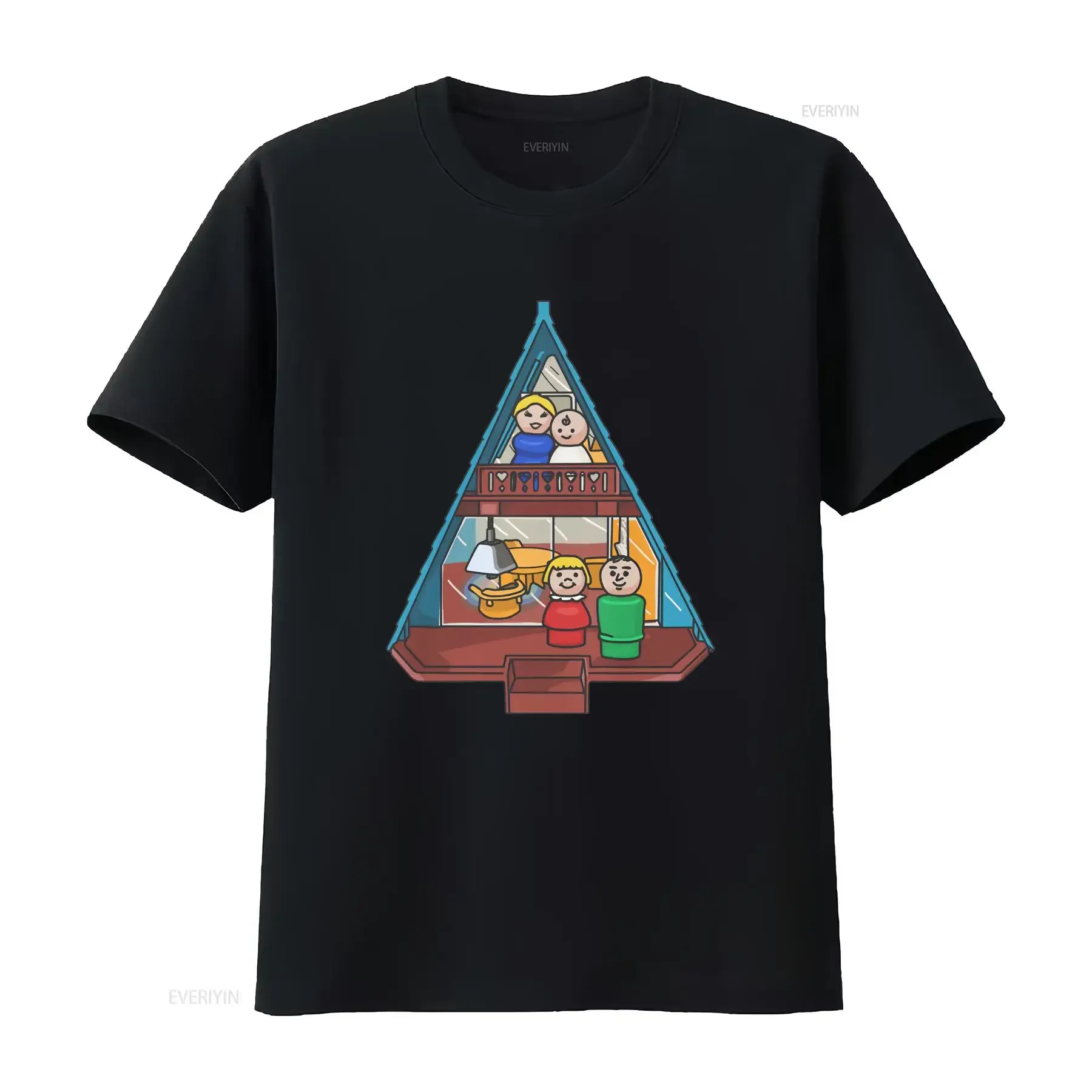 Little People Family In Their A Frame House Softstyle T Shirt vintage Washed Versatile Casual Comfortable Top For Everyday Wear