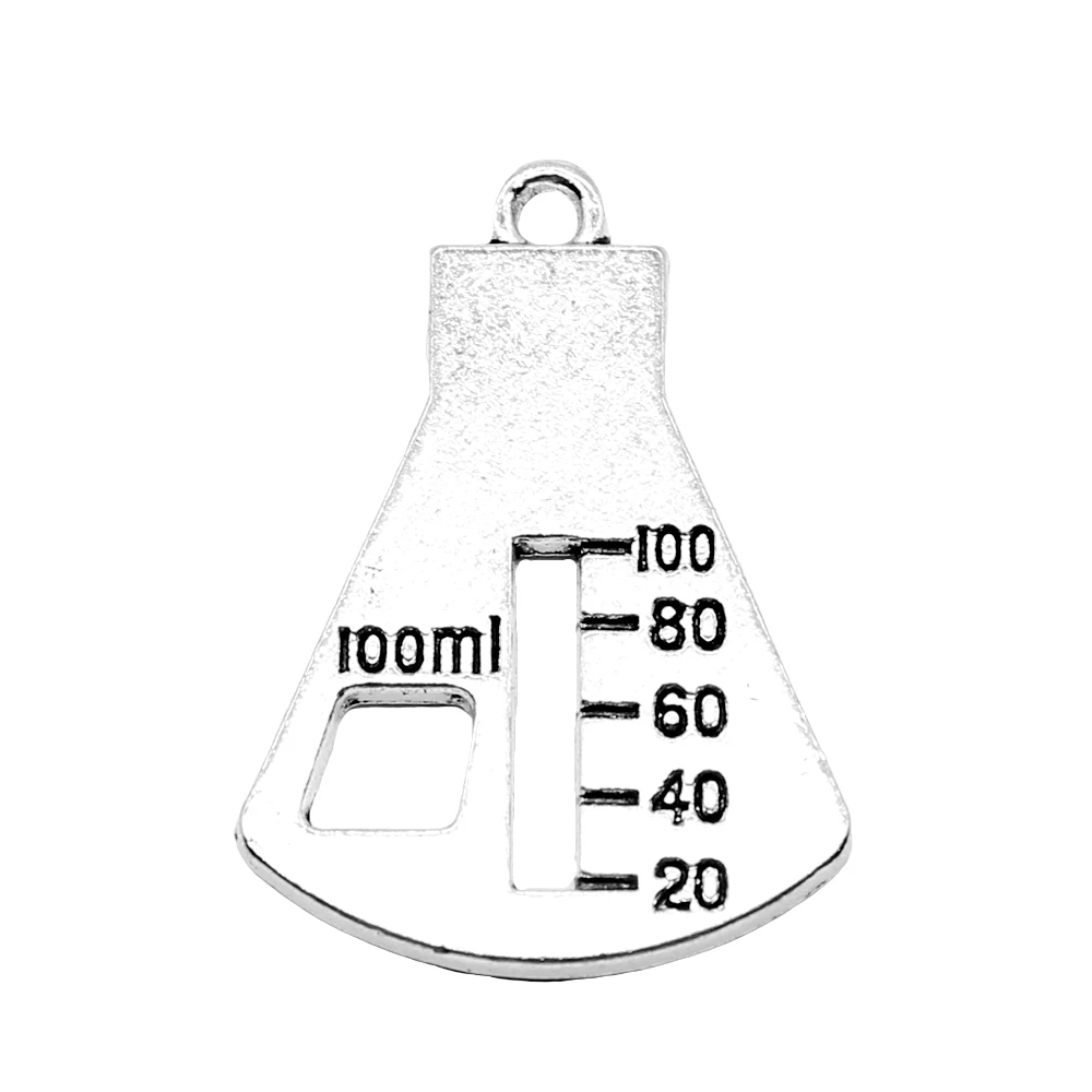 Phone Pendant Chemical Instrument Beaker Graduate Charms Jewelry Pendants 26x21mm 10pcs