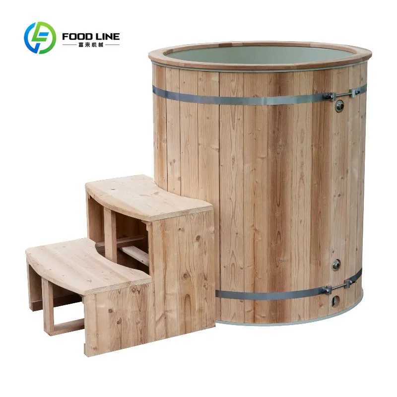 Customized New Model Ice Bath for sale Sauna Cold Plunge Ice Tub Cold Water Therapy wood Bathtub with Chiller and Filter