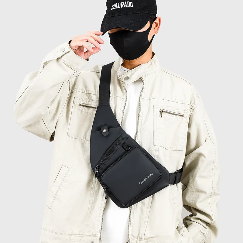 Waterproof film men's chest bag invisible close-fitting anti-theft men's bag multi-pocket large capacity diagonal span bag