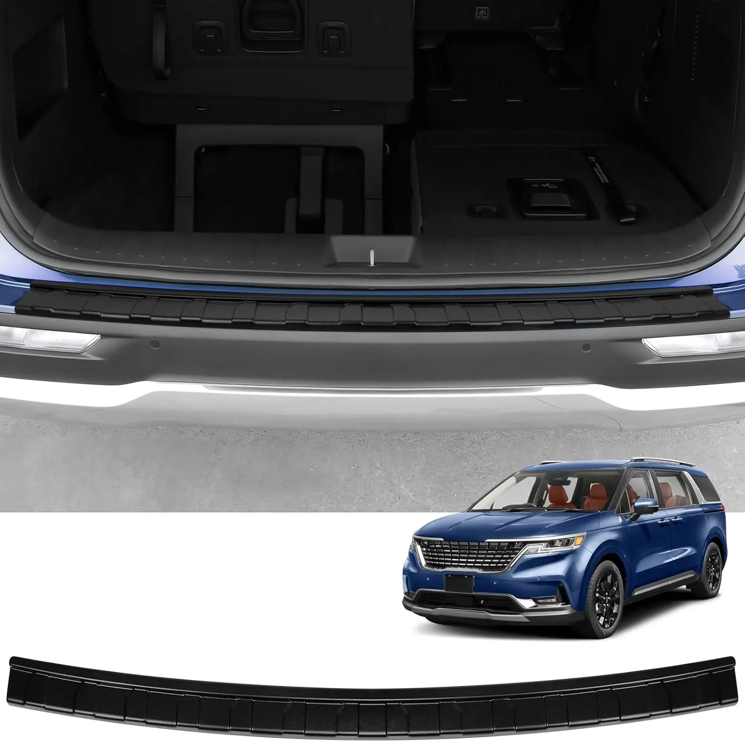 

Exterior Rear Bumper Protector Compatible with Kia Carnival 2022-2026 Accessories ABS Material Black Rear Bumper Guard Trunk