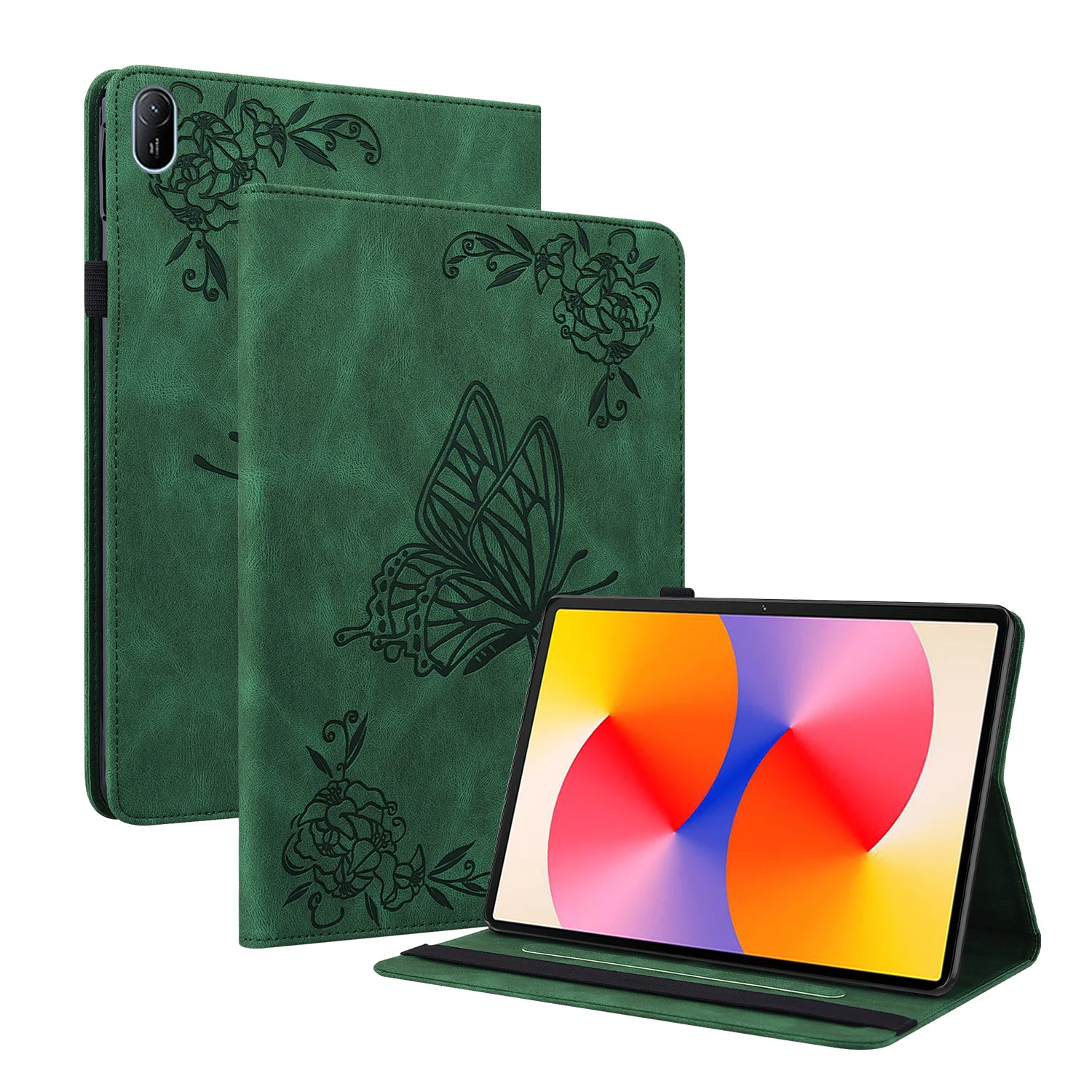 3D Emboss Butterfly Wallet Stand Cover For Huawei MatePad SE 11inch AGS6-W00 W09 2024 Wallet Shockproof Tablet Case