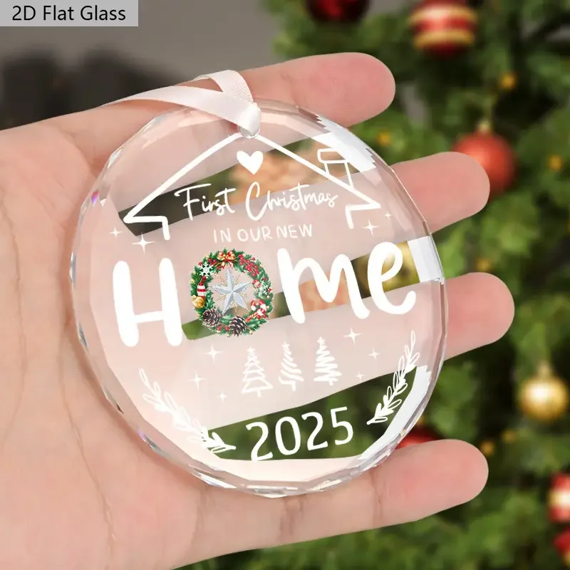 2D flache transparente kreisförmige Anhängerdekoration, Weihnachtsdekoration, Weihnachtsbaumanhänger