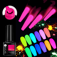 UR SUGAR 7.5ml Fluorescent Neon Glow-in-dark Gel Nail Polish Laser Sparkling Pink Green Red Soak Off Nail Art UV LED Varnishes