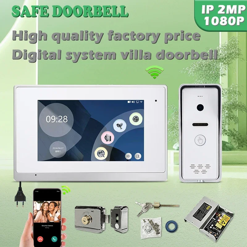 

Panic Buying Cat5/Cat6-Wire Intercom Doorbell Handset 2-Way Cheap Wired Wifi Tuya Visual Door Phone Intercom System For Villa