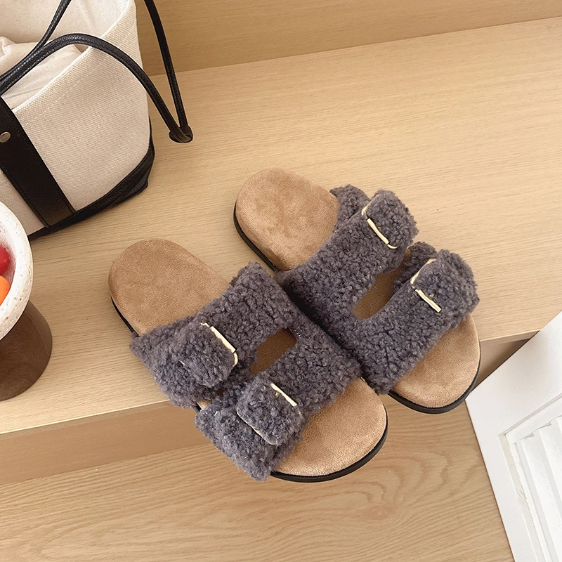 Casual Home Cotton Slippers Thick Plush Cushion Insole Wear Resistant Anti Skid Sole Comfort House Shoes for Household Rest