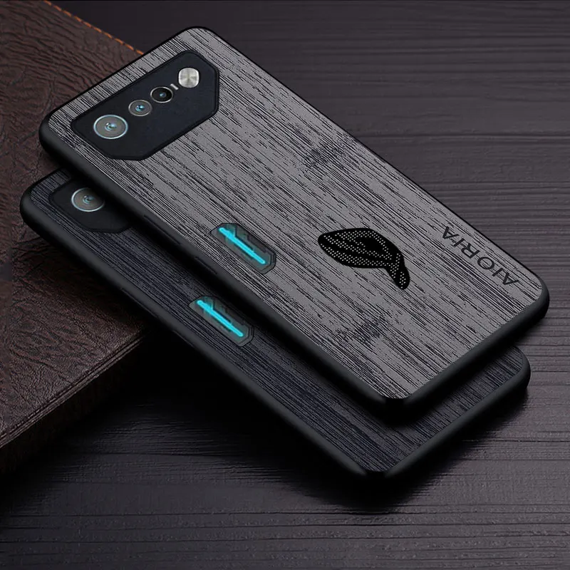 Case for Asus ROG Phone 7 5G funda bamboo wood pattern Leather phone cover Luxury coque for Asus ROG Phone 7 case