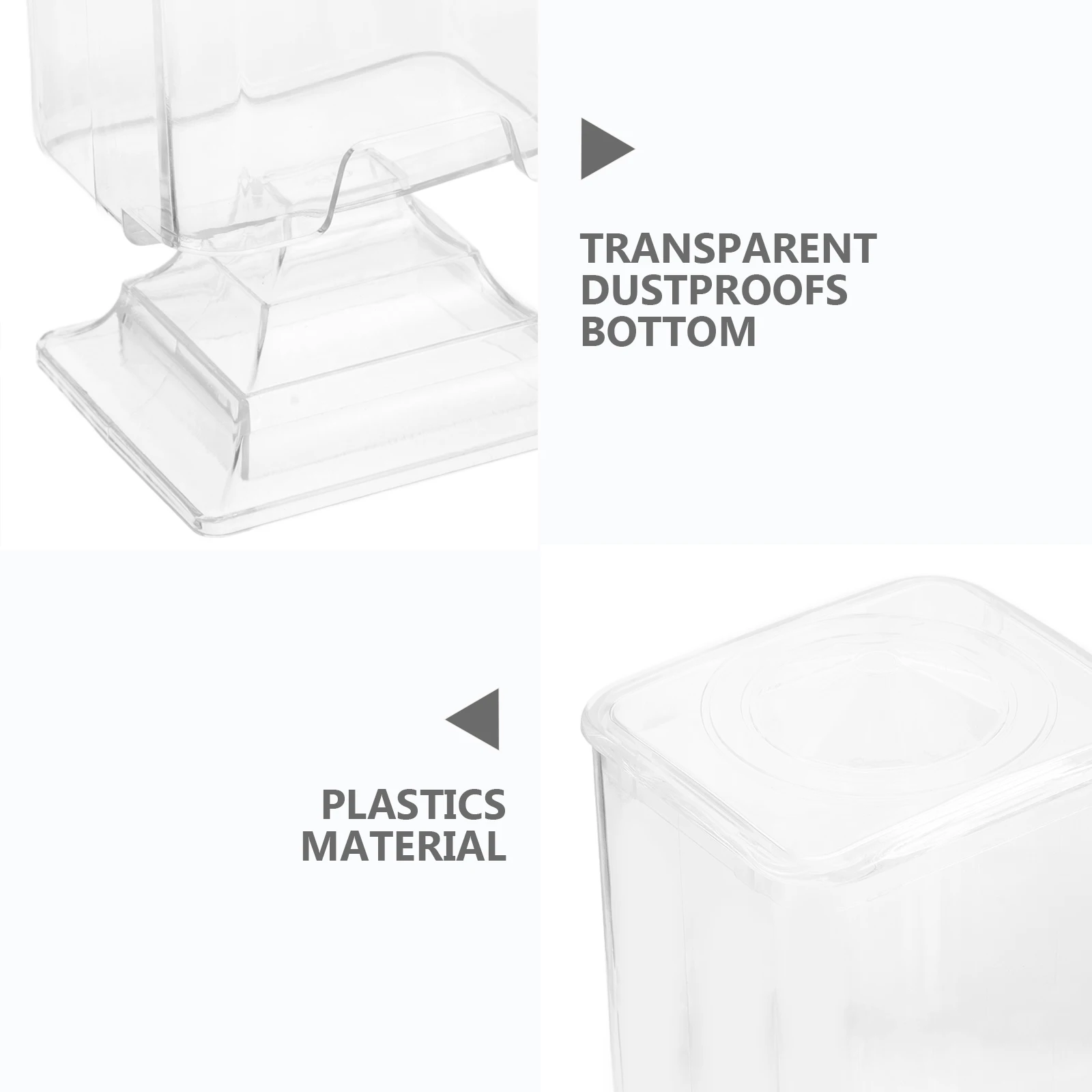 صندوق حامل وسادة قطنية شفافة لمستحضرات التجميل، حاوية تخزين عالية الحامل لمكياج مزيل طلاء الأظافر #2