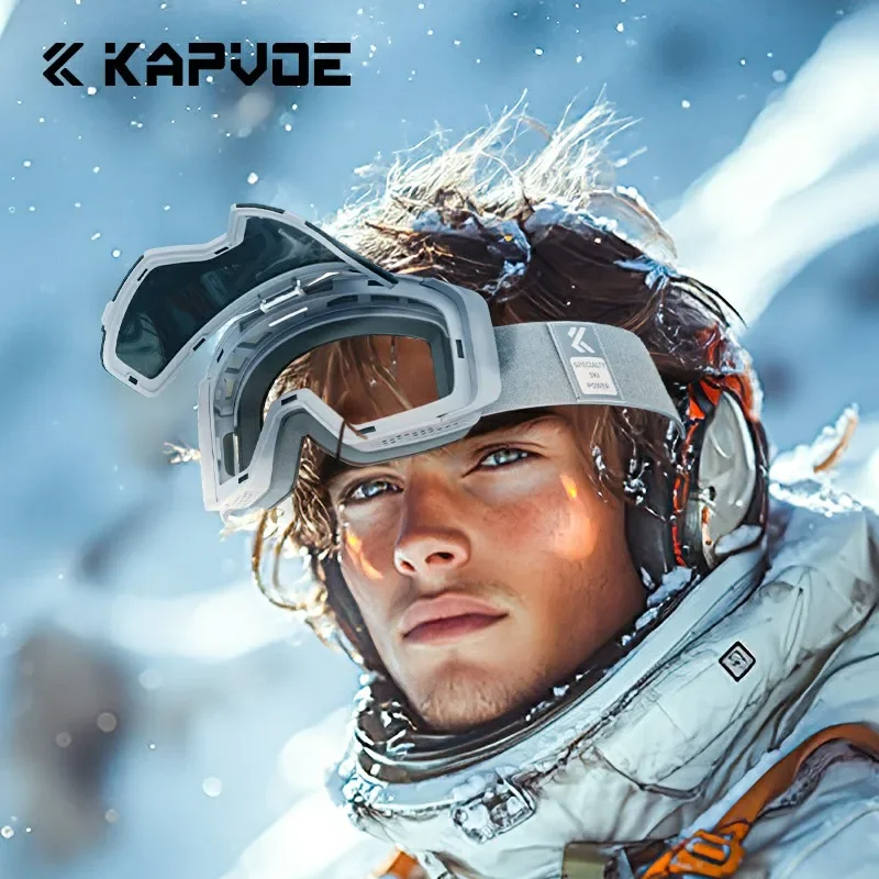 Kapvoe New Snow Eyewear Women Anti-Fog Ski Goggles Snowboarding Snow Skiing Mask Men Lens UV400 Snowmobile Glasses Motorcycle
