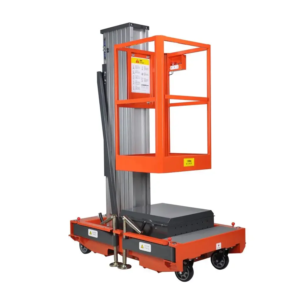 

CE Approved 4m 6m 8m 10m 12m 14m Moveable Mast Ladder Lift Hydraulic Column Aluminum Alloy Electric One Man Platform With Wheel