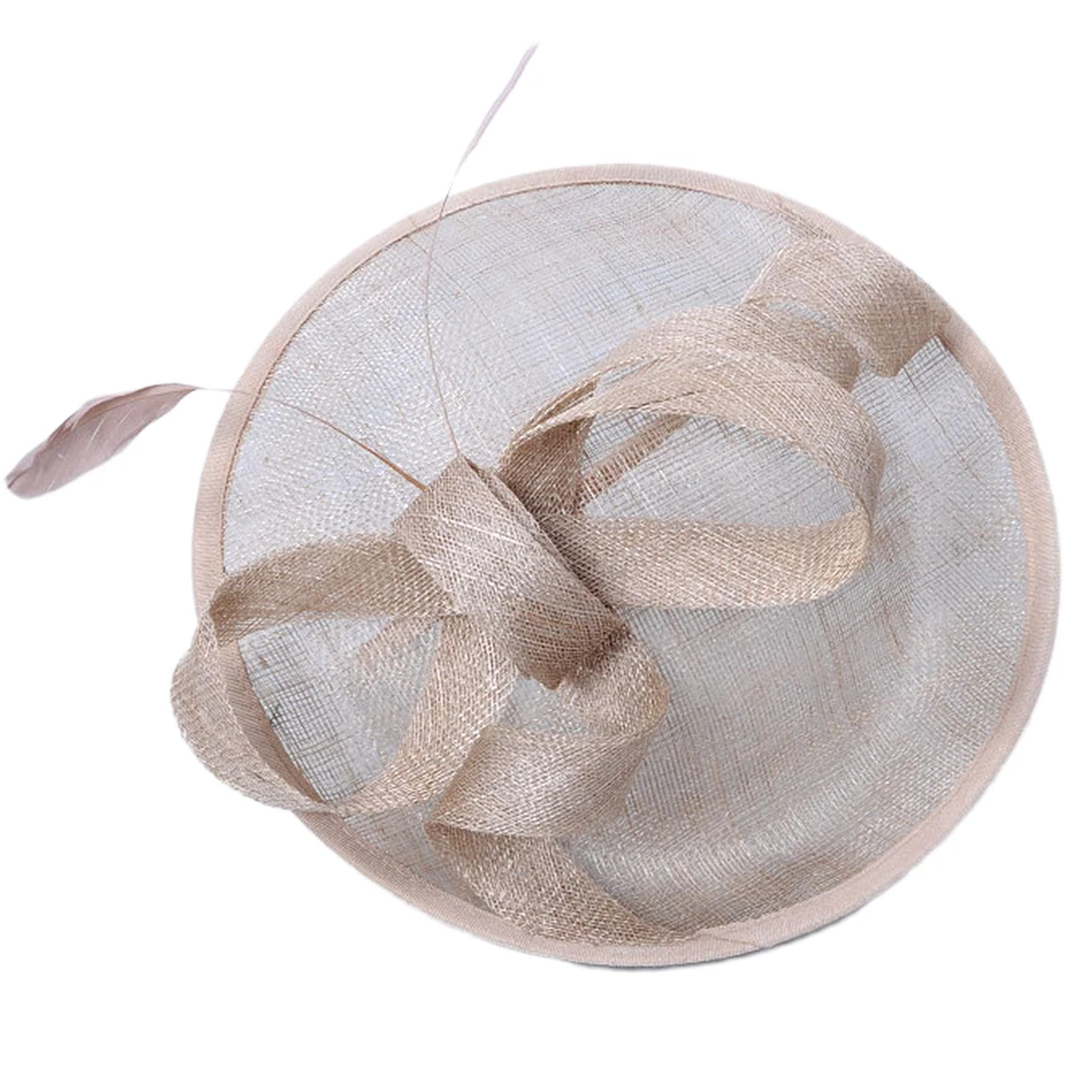 

Bridal Hat Women Headdress Cambric Linen Combination Stylish Noble Finish Outfit Gifts Ladies Khaki Color Formal Occasions Cute