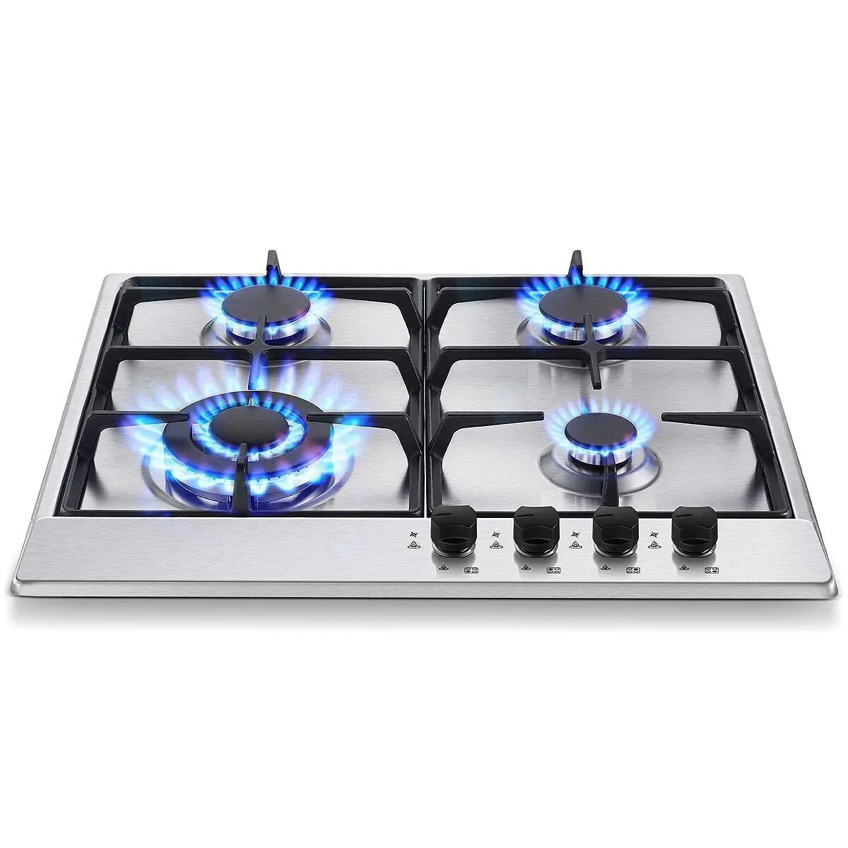 TopStrong 4 Burner 60cm Stainless Steel Kitchen Built in NG/LPG Gas Hob YYUKGCT-S04