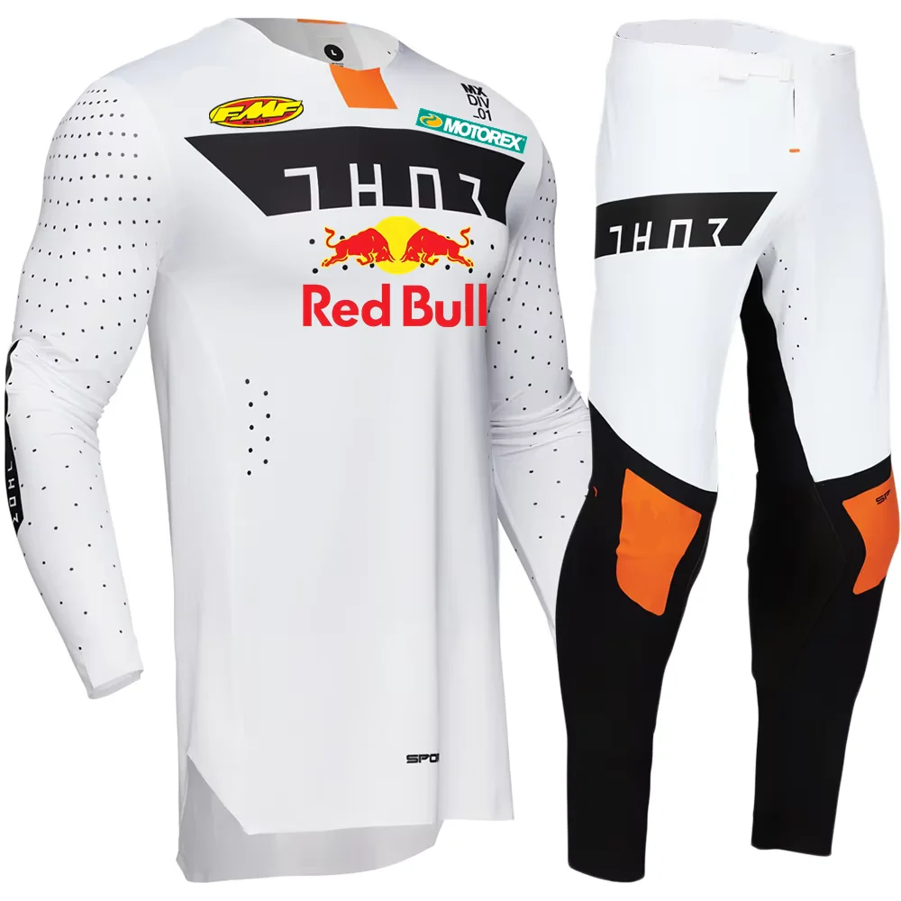 2026 الأبيض الأحمر الثور موتوكروس مجموعة تروس على الطرق الوعرة موتوكروس عدة Mx جيرسي وبانت الترابية دراجة عدة دراجة نارية البدلة المجموعات