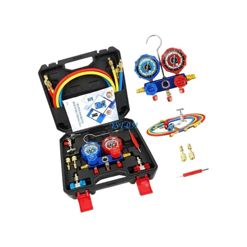 E15A Professional Car Air Conditioning Recharges Complete Set with Quick Fittings Suitable for R22 R134 R404 R41