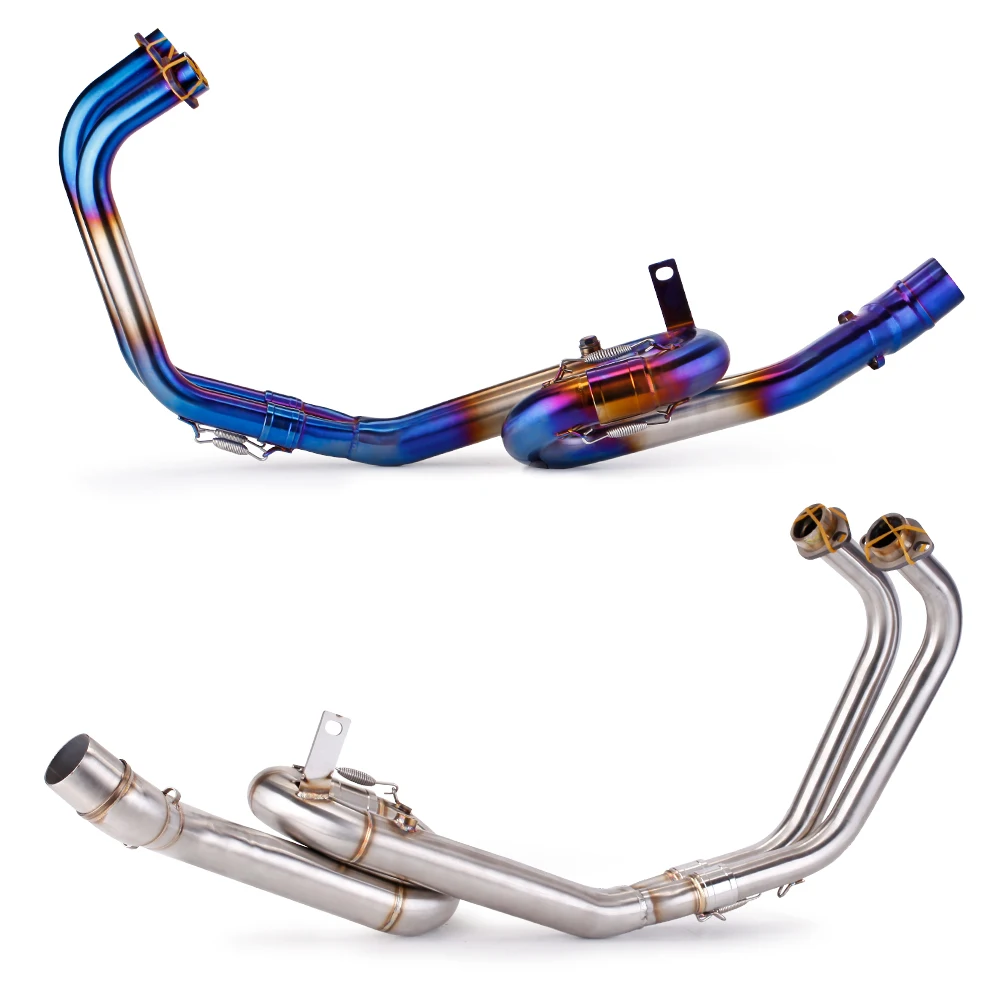 

Для Yamaha R3 R25 MT03 2015-2024 мотоциклетная выхлопная труба без шнуровки, передняя соединительная труба, интерфейс 51 мм, гоночная линия, побег