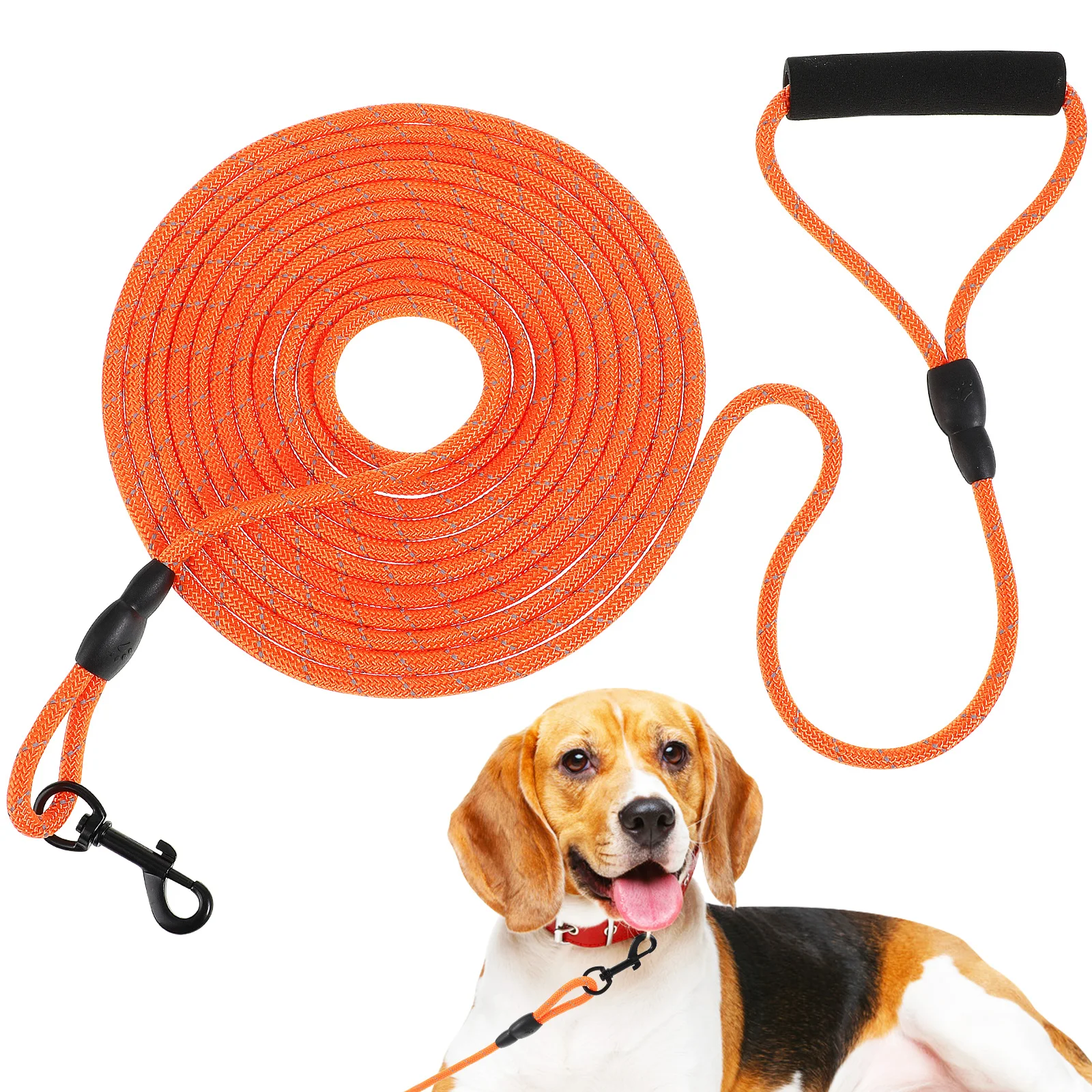 

Rope Dog Leash 6M Adjustable Reflective Orange Nylon Sturdy Handle Small Medium Large Dogs Walking Hiking Pet Supplies Led