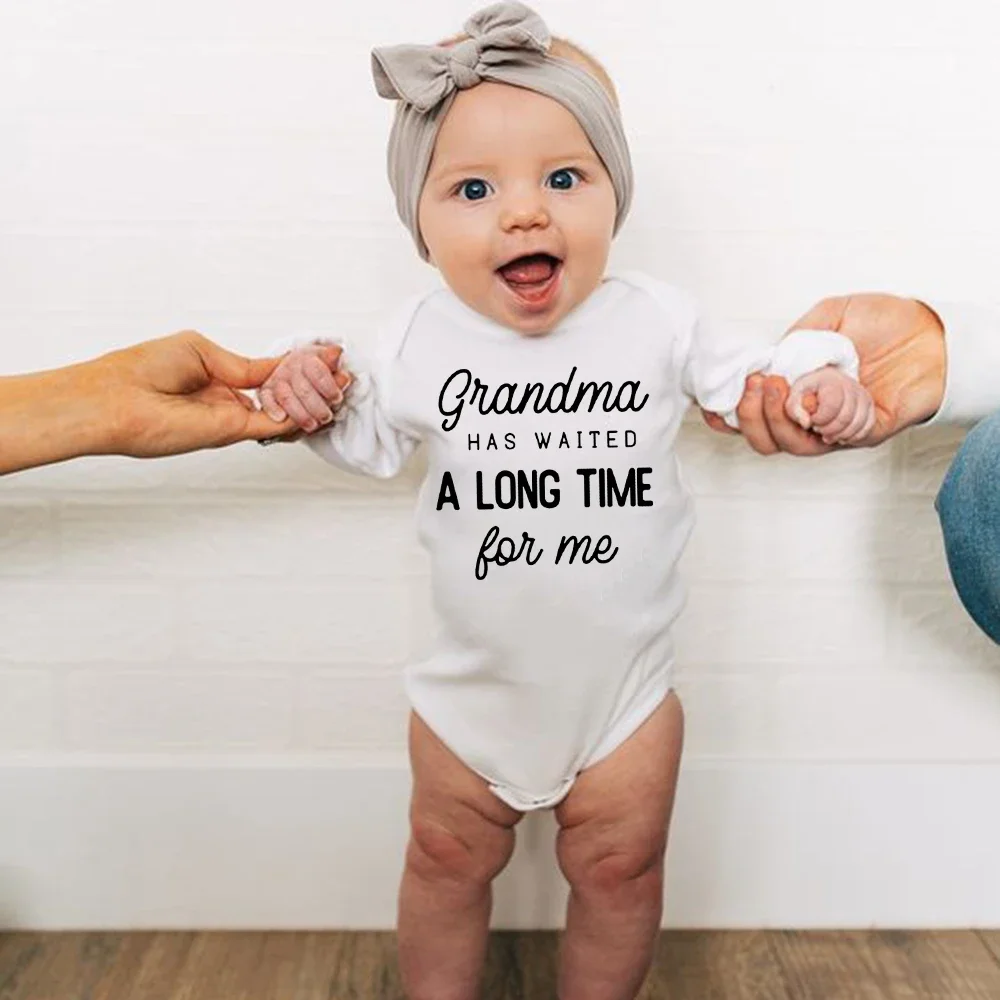 I Love My Grandma and Grandpa Baby Bodysuit Cute Newborn Baby Rompers Autumn Long Sleeve Bodysuits Baby Boy Girl  Clothes